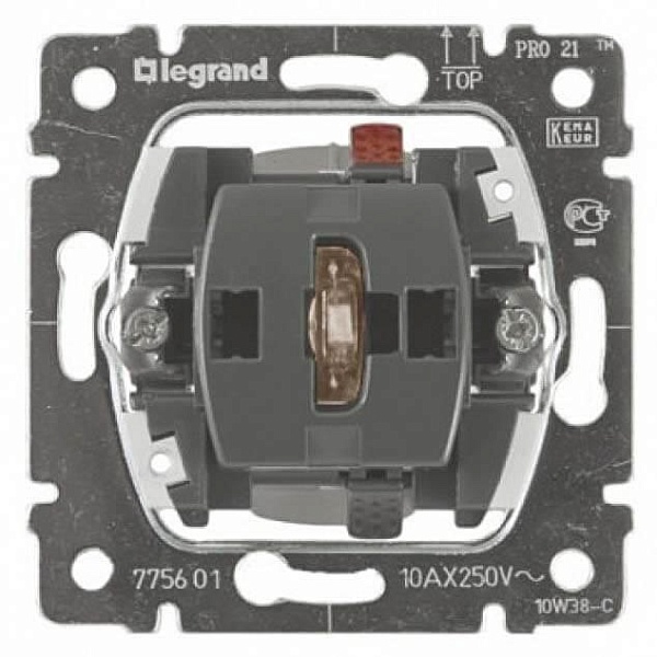 Выключатель одноклавишный Legrand Galea Life 10A 250V с нейтралью подсветкой 775601