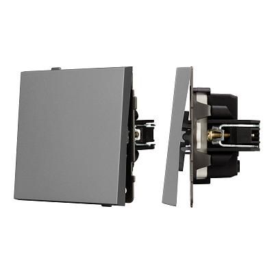 Механизм выключателя одноклавишный перекрёстный Arlight SWT-TENDO-MKX1-PL-GR (230V, 10A) 054056