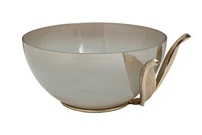 69-22763 Чаша декорат."Флора (Flora)" стекло, мет.зол. 34,5*30*16,5 см
