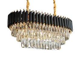 Люстра подвесная LED7 Future Lighting Loft Industry Modern - Black Tubes Odeon Oval Chandelier