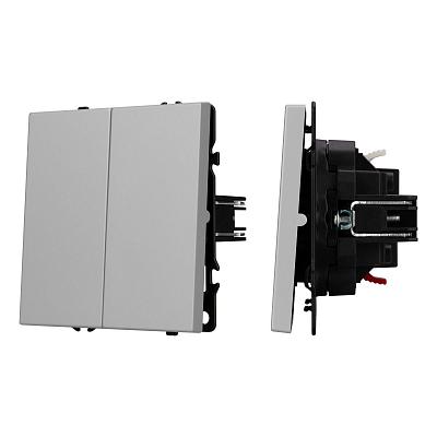 Механизм выключателя двухклавишный проходной Arlight SWT-NOBE-MKP2-SFPL-IS (230V, 10A) 059423