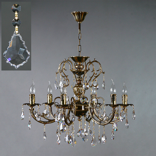 Подвесная люстра Ambiente 8888/6 PB Leaf crystal
