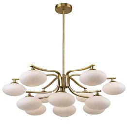 Oval Balls Mushrooms Chandelier 13 Brass