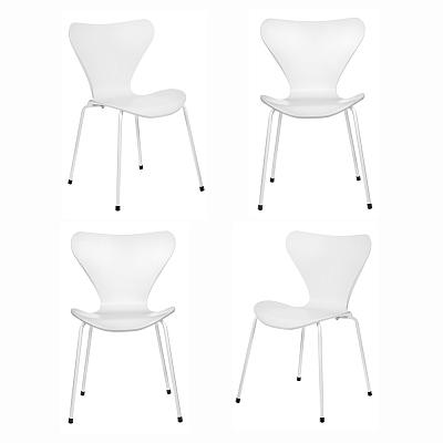 Комплект из 4-х стульев Seven Style белый с белыми ножками Bradexhome FR 0819K