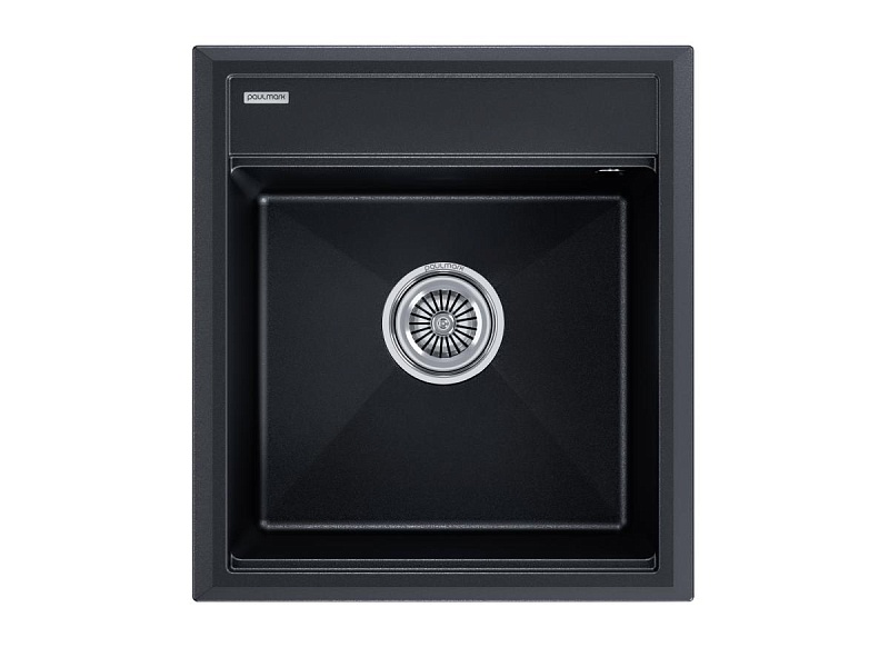 Мойка гранитная STEPIA-460, PM114651-BLM, черный металлик, 460х510, Paulmark