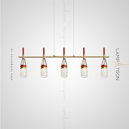 Серия реечных светодиодных светильников с рельефными цилиндрическими плафонами на кожаных ремешках Lampatron CHARA LONG