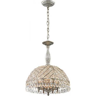 650-06-02 - Люстра подвесная хрустальная N-Light, 6 ламп, серебро
