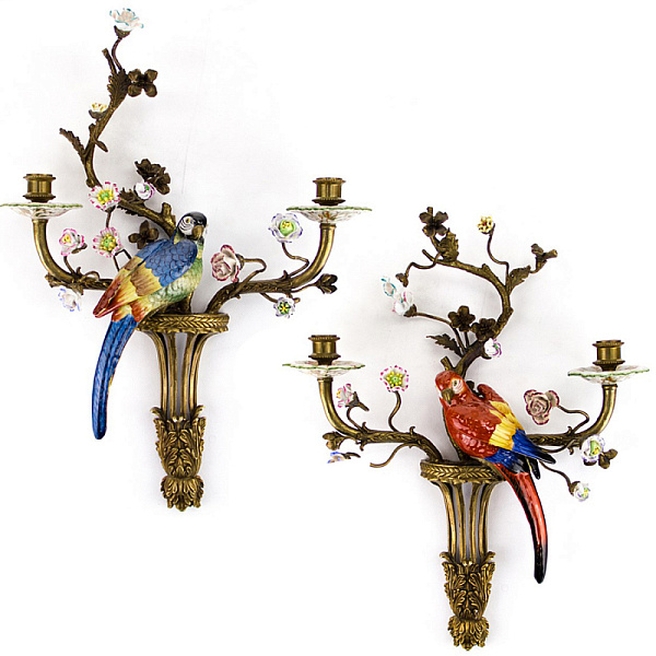 Подсвечник Candlestick Colored Parrots II Loft Concept 68.030