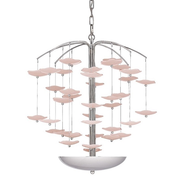 Люстра Leighton Medium Cascading Chandelier | белое стекло / серебро