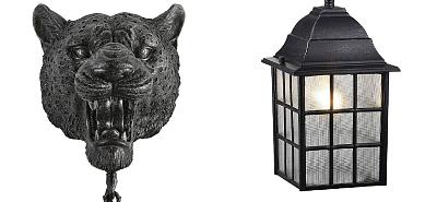 Черный уличный светильник с головой зверя ANIMAL LANTERN Loft-Concept 44.2595-3