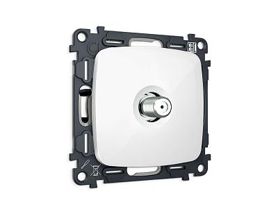 Комплект механизма TV розетки SAT 5-2400MHz 3.5dB OMEGA MO113050 Белый глянец QUANT