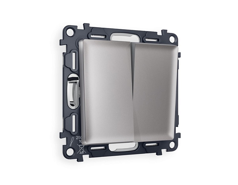 Комплект механизма 2-клавишного перекрестного выключателя Ambrella Volt ALFA MA503030