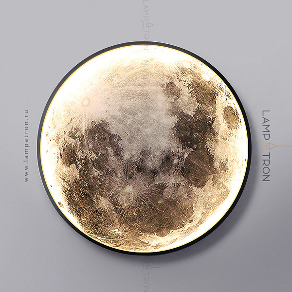 Круглый настенный светильник с изображением Луны Lampatron COSMOS MOON