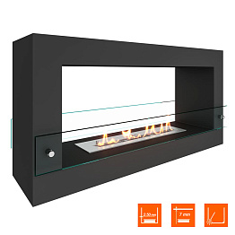 Биокамин SteelHeat FRAME ONE 900 черный (Стекло)