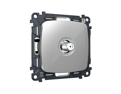 Комплект механизма TV розетки SAT 5-2400MHz 3.5dB OMEGA MO413050 Серебро глянец QUANT