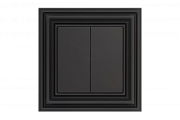 Переключатель Двухклавишный импульсный Черный матовый LIREGUS RETRO 29-212