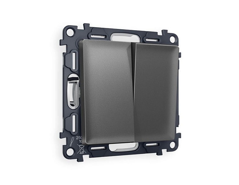 Комплект механизма 2-клавишного перекрестного выключателя Ambrella Volt ALFA MA653030