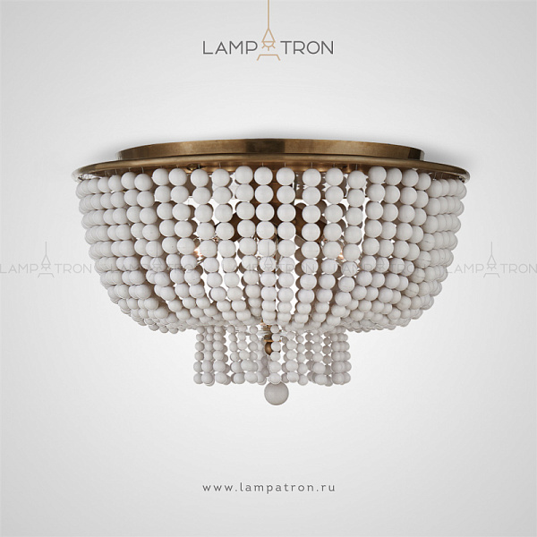 Серия потолочных люстр с абажуром из кристальных и керамических бусин разного диаметра Lampatron IVONNA CH