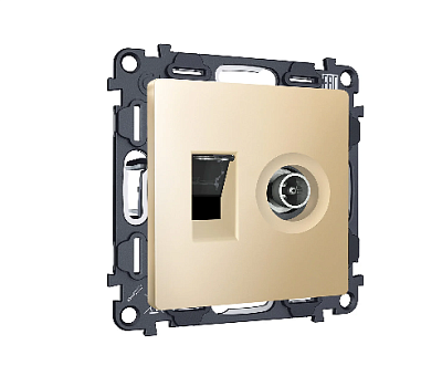 Комплект механизма розетки компьютерной + TV оконечной RJ-45 (8P8C) Ambrella Volt ALFA MA612510