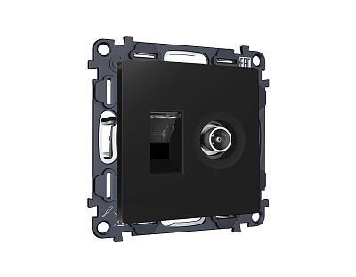 Комплект механизма розетки компьютерной + TV оконечной RJ-45 (8P8C) Ambrella Volt ALFA MA812510