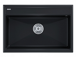 Мойка гранитная STEPIA-750, PM117551-BLM, черный металлик, 750х510, Paulmark