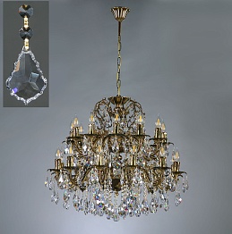 Подвесная люстра Ambiente 2118/12+12 PB Leaf Crystal