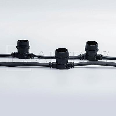 Белт лайт ALEDUS бухта 50 м, черный провод, ПВХ, шаг 40 см, Е27 BC-BP-50M-40