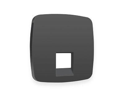 Лицевая панель OMEGA (Графит Мягкое касание) для компьютерной/телефонной розетки RJ-45/RJ-11 QUANT O