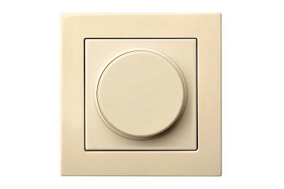 Светорегулятор Светодиодный Поворотный Нажимной (200 Вт) Бежевый LIREGUS EPSILON 28-0643