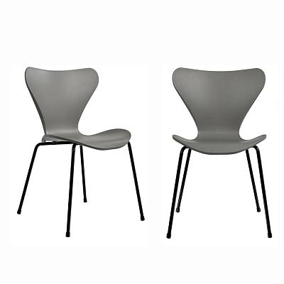 Комплект из 2-х стульев Seven Style серый с чёрными ножками BradexHome FR 0422P
