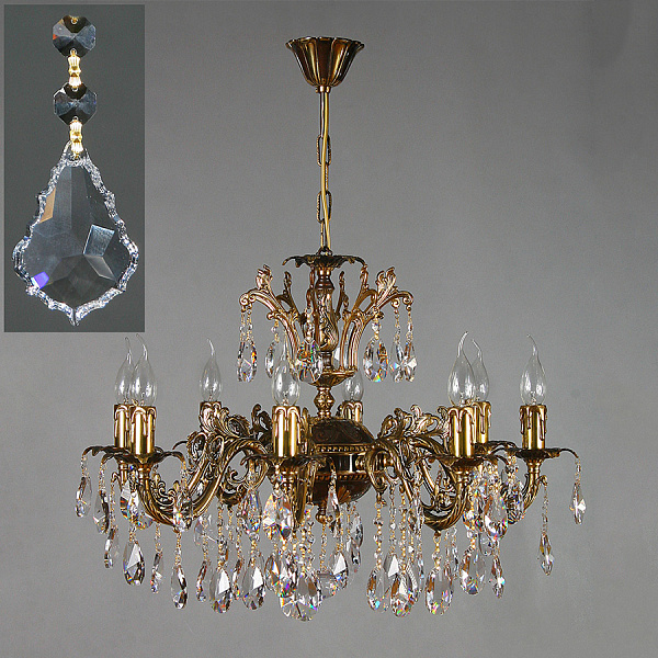 Подвесная люстра Ambiente 2118/8 PB Leaf crystal