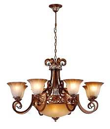 SL312.303.09 — Люстра подвесная ST Luce, 9 плафонов, янтарный, бронза