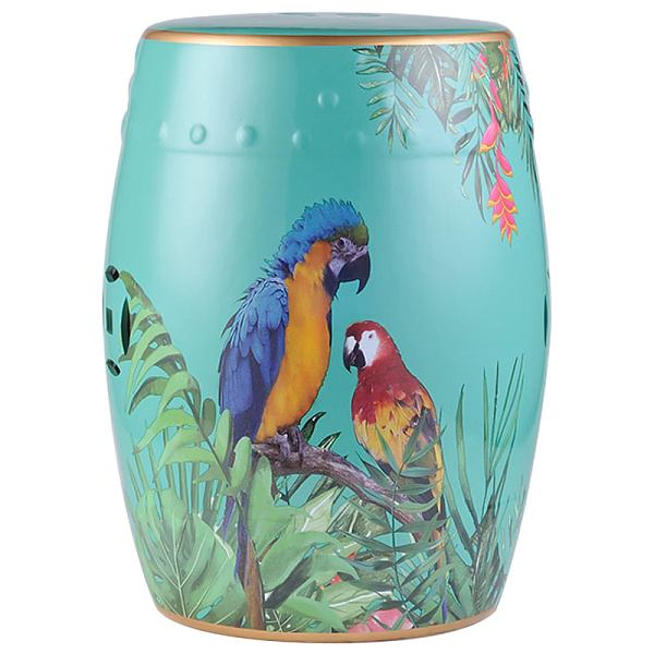 Керамический табурет Parrots Tropical Animal Ceramic Stool Turquoise 21.096-0