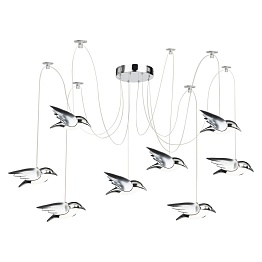 Люстра потолочная Globo 56670-8H, хром, LED, 8x6W