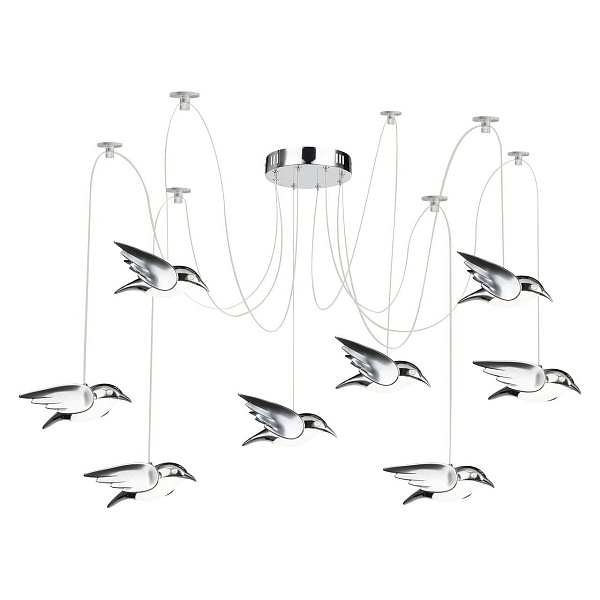 Люстра потолочная Globo 56670-8H, хром, LED, 8x6W