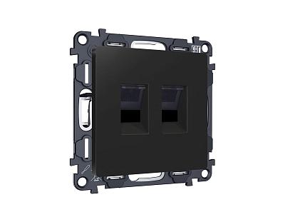 Комплект механизма компьютерной двойной розетки RJ-45 (8P8C) CAT6  Ambrella Volt ALFA MA812110