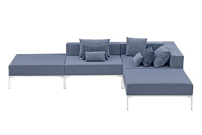 Модульный серый диван Benson короткий MAK interior 7LV-7559-VS