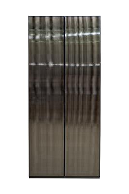GD-10012-6 Шкаф Альто(Alto) двухд c выдв ящик,серый Кобальт, дверцы стекло(рифленое) 100*57*228.5см