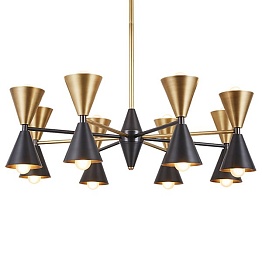 Люстра CAIRO CHANDELIER BLACK AND GOLD | 16 плафонов
