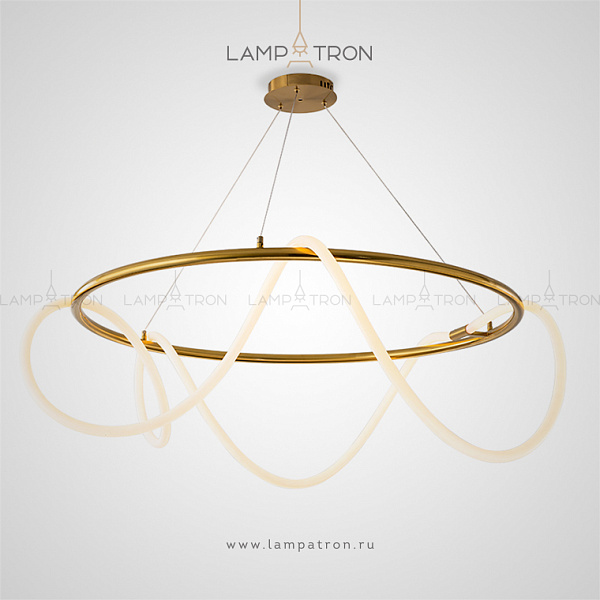 Подвесная люстра в виде кольца, свободно обвитого светодиодным шнуром Lampatron GLORIFY R