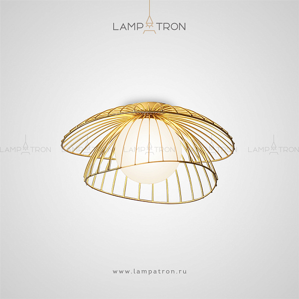 Потолочный светильник с шарообразным плафоном и двойным сетчатым абажуром Lampatron JARDIN