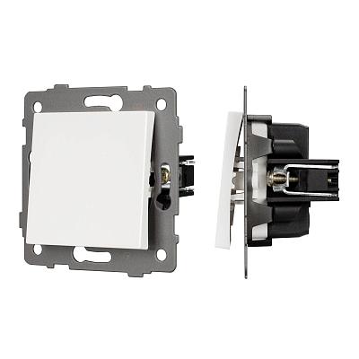 Механизм выключателя одноклавишный непроходной Arlight SWT-MK01-PL-WH-V (250V, 10A) 049867