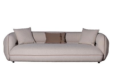 ZW-25003 Диван Амели (Amelia) трехместный букле светлый 253*100*67см с бежевым кантом