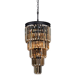 Люстра ODEON Amber GLASS 5-TIER Black Янтарное стекло D 33