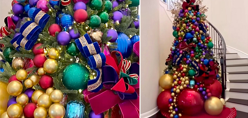 Дизайнерская Елка с Разноцветными шарами Christmas tree colorful balls Loft Concept 79.026-4
