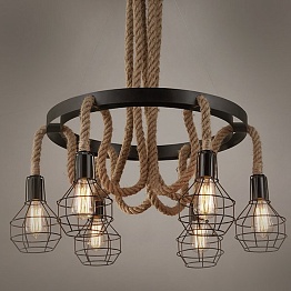 Люстра Loft Rope Chandelier cage VI | диаметр 90 см