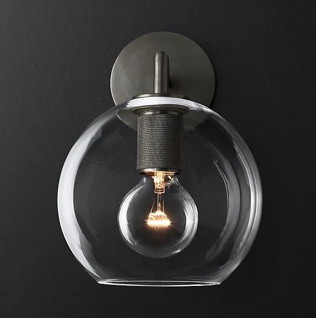 Бра Rh Utilitaire Globe Shade Single Sconce Black 123275-22 44.537