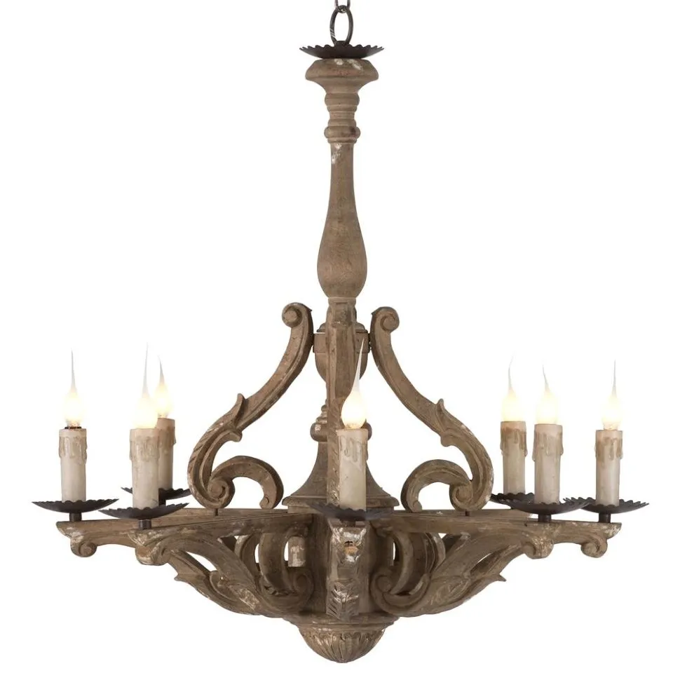 Люстра Loft Castille Rustic Carved Wood RH21596