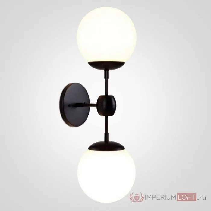 Бра Modo 2 Globes Black And White Glass 44.412 84941-22