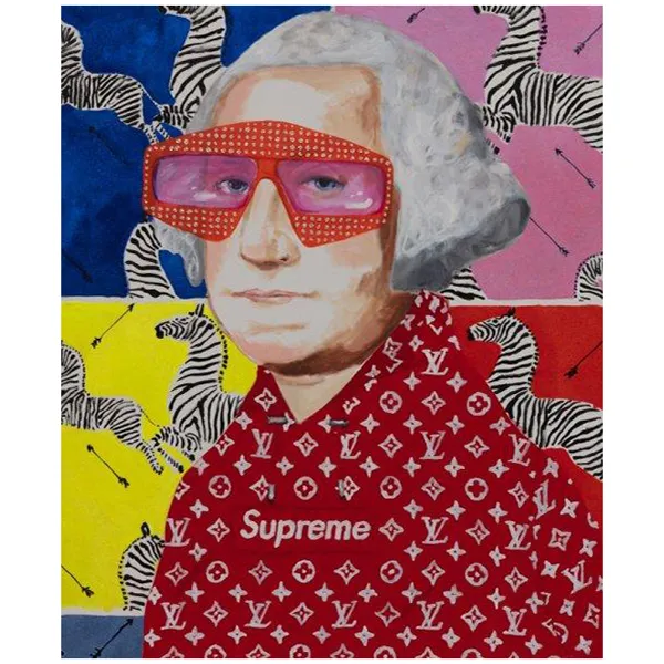 Картина George Washington in Supreme with Scalamandré Zebra Background Loft Concept 80.319-1